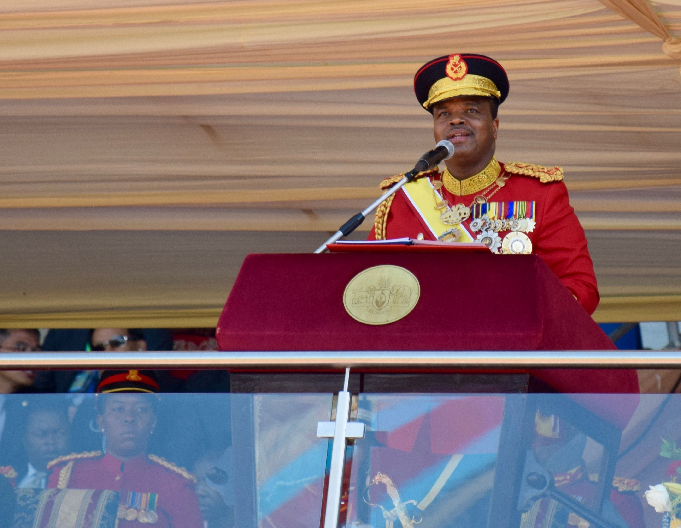 King Mswati III announcing that he will change Swaziland's name to the Kingdom of eSwatini