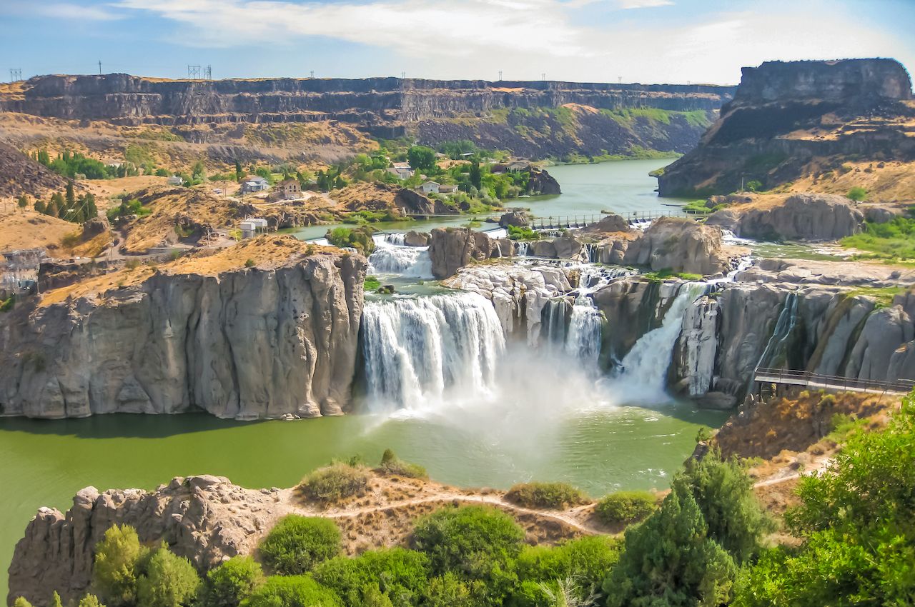Spectacular aerial view of Shoshone Falls or Niagara of the West, Snake River, Idaho, United States