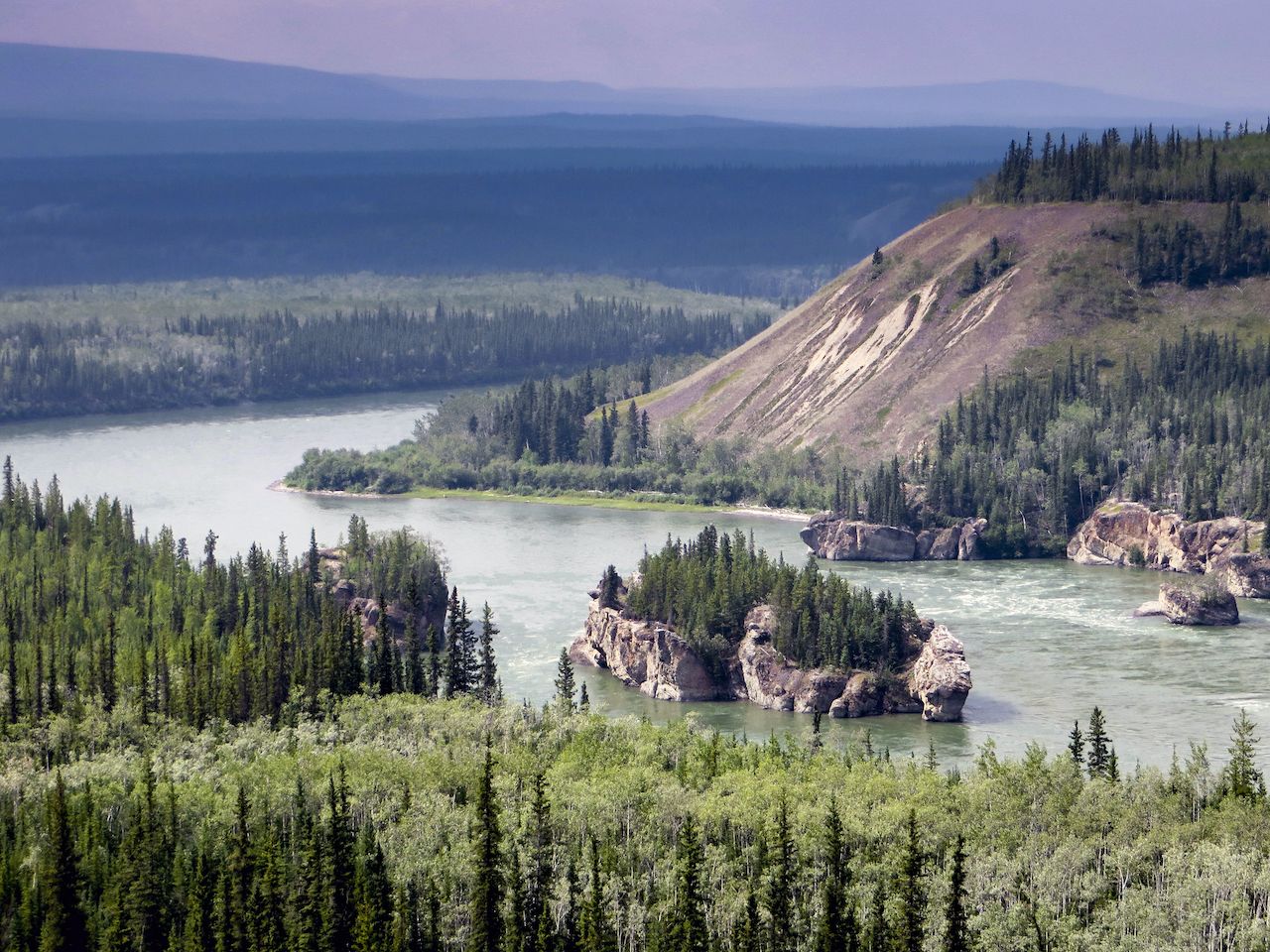 Landscape of the Yukon river in Canada