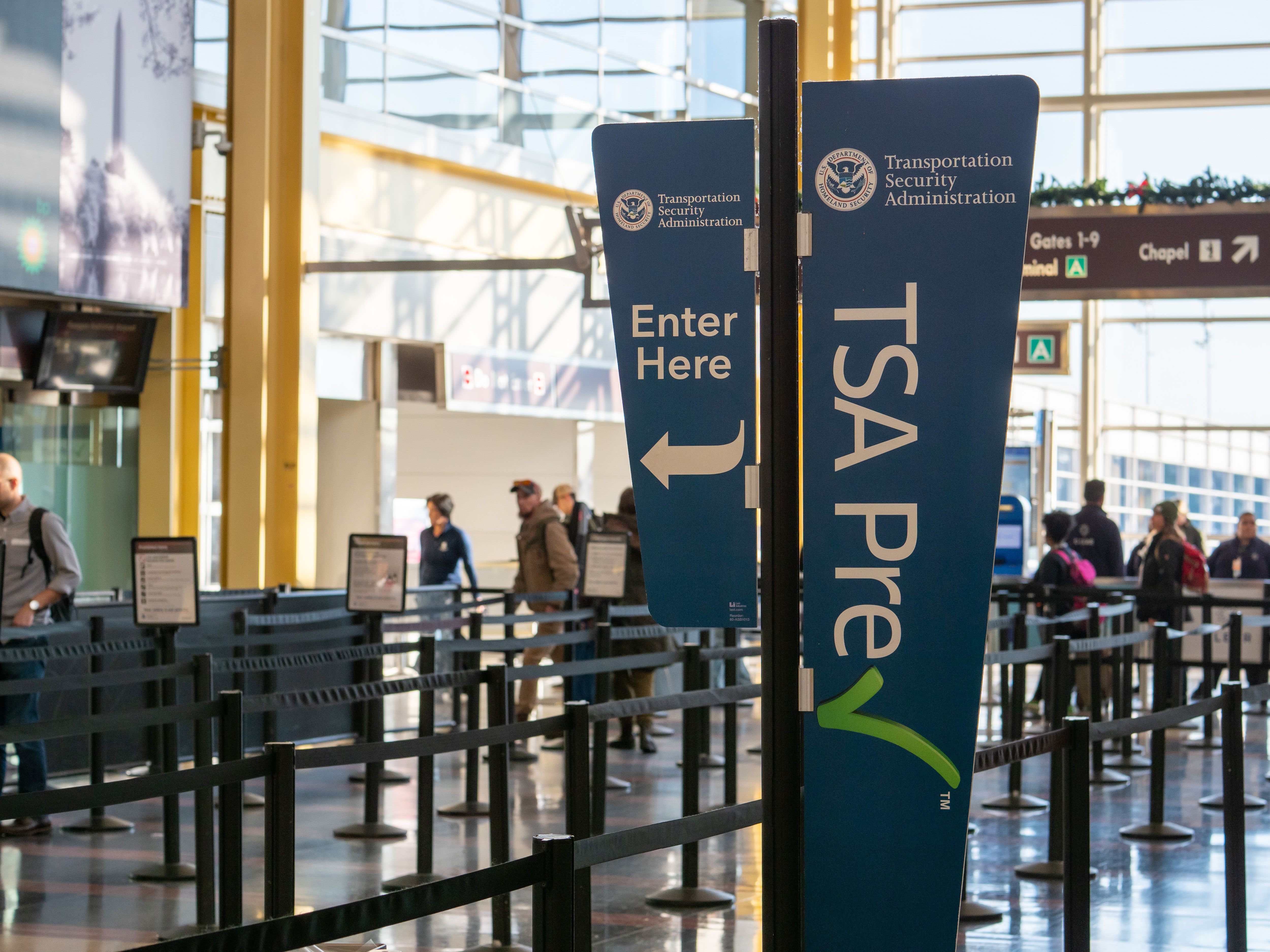 TSA PreCheck Sign At Airport 