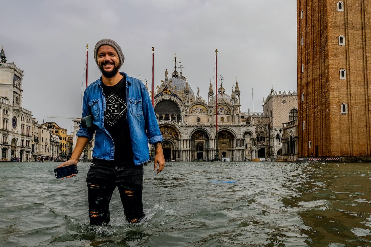 Tourists’ reactions to Venice flood