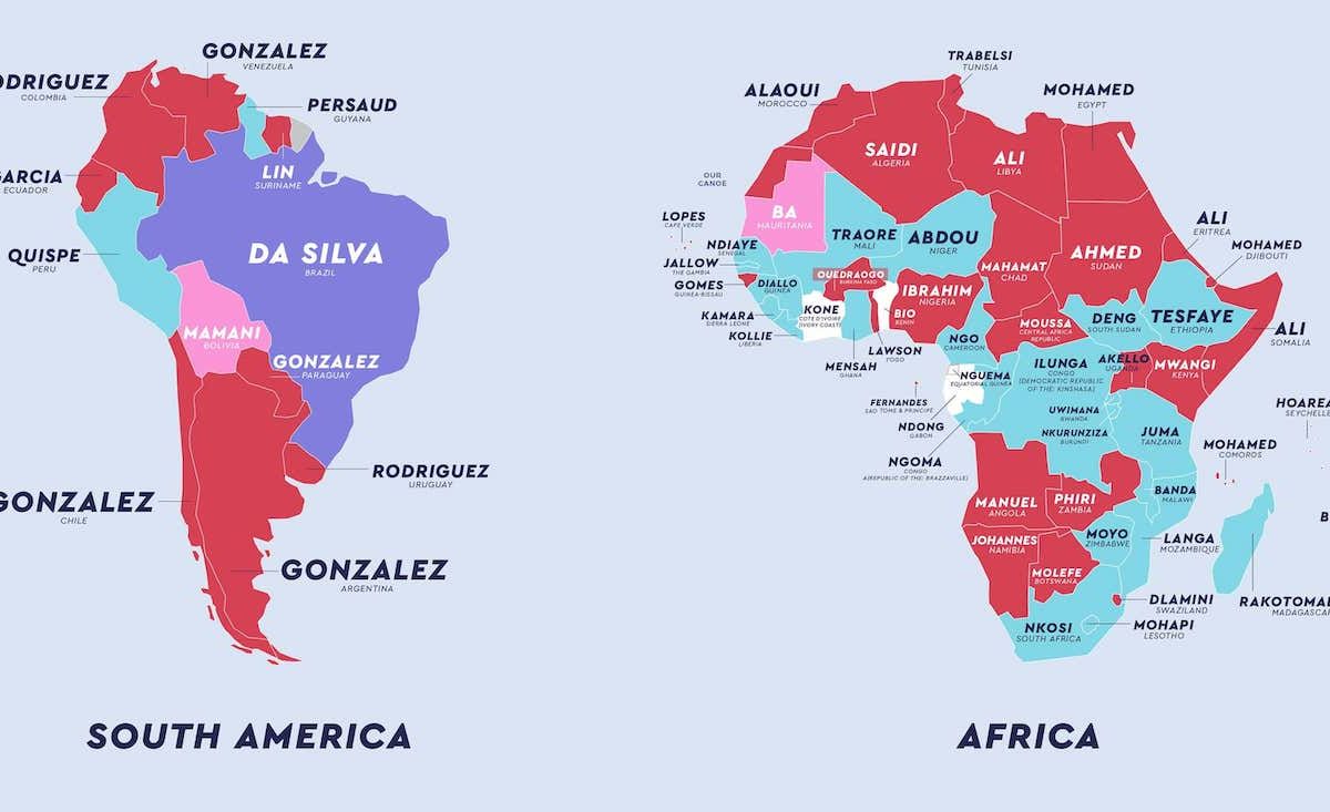 Most Common First Names In Each Country