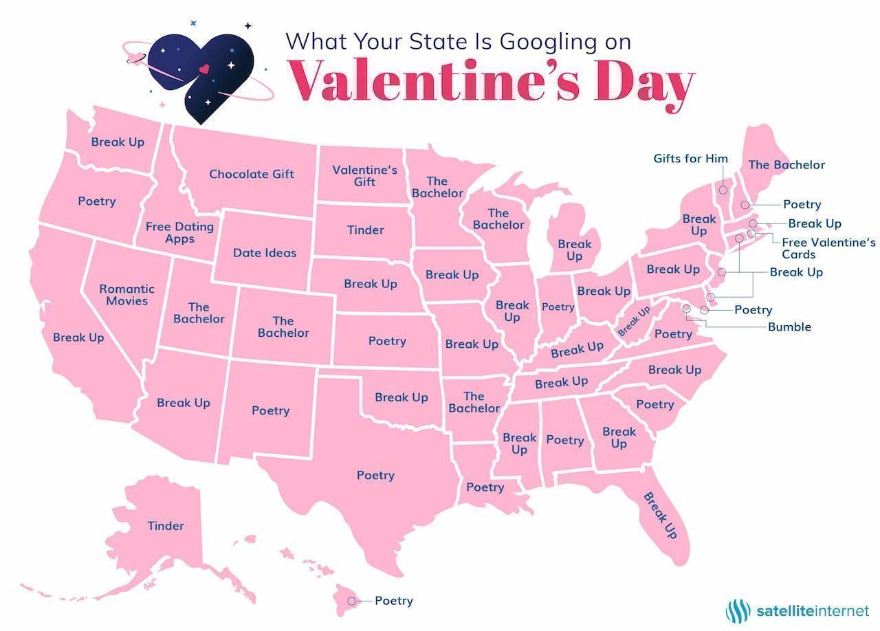 Valentine s Day Google Searches By US State