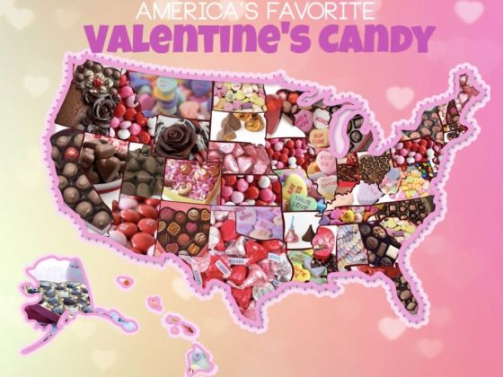 The United States’ favorite Valentine’s Day candy map