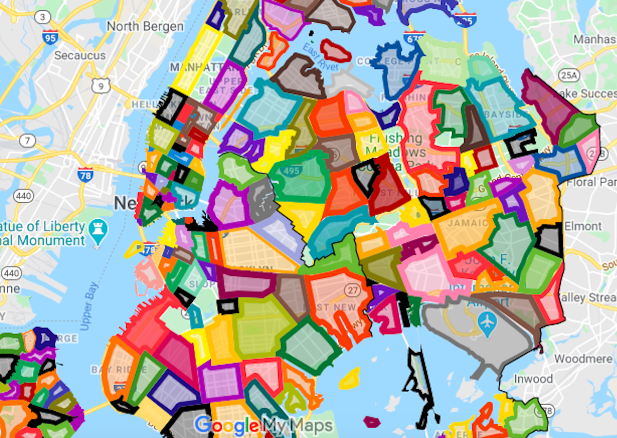 Official map of New York City neighborhoods, according to Reddit