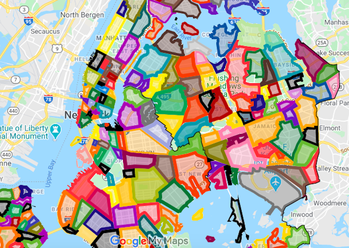 Neighborhood Map Of New York City Official map of New York City neighborhoods, according to Reddit