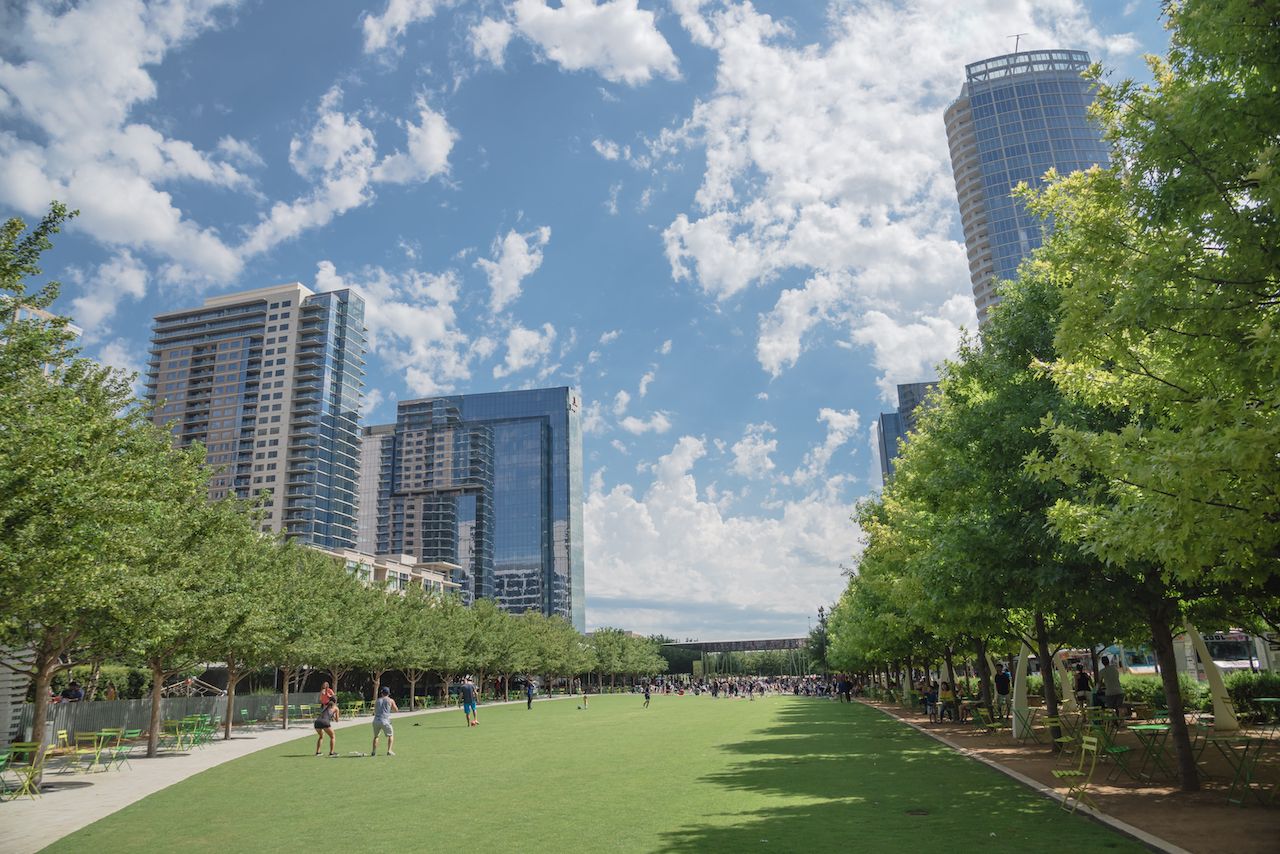 Klyde Warren Park a 5.2-acre public park in downtown Dallas, Texas