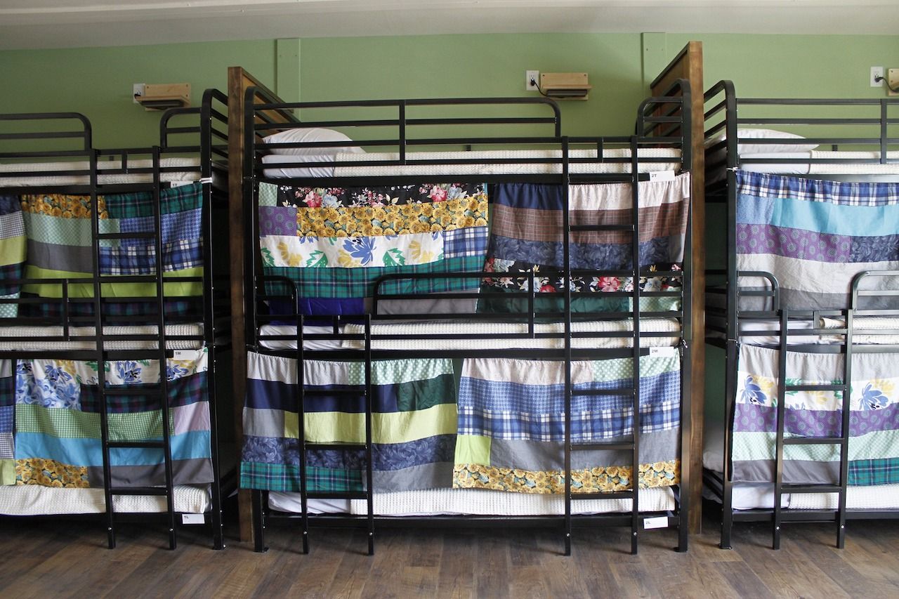 Beds at the Cream City Hostel