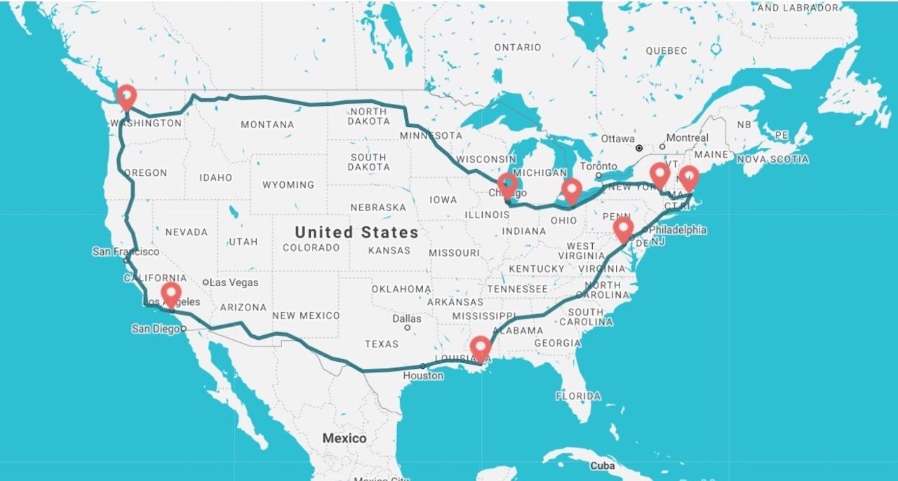cross country tour amtrak 4 days