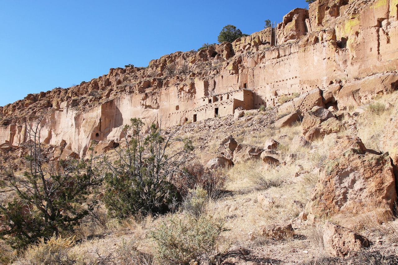 Panoramic view on the Puye Cliff Dwellings