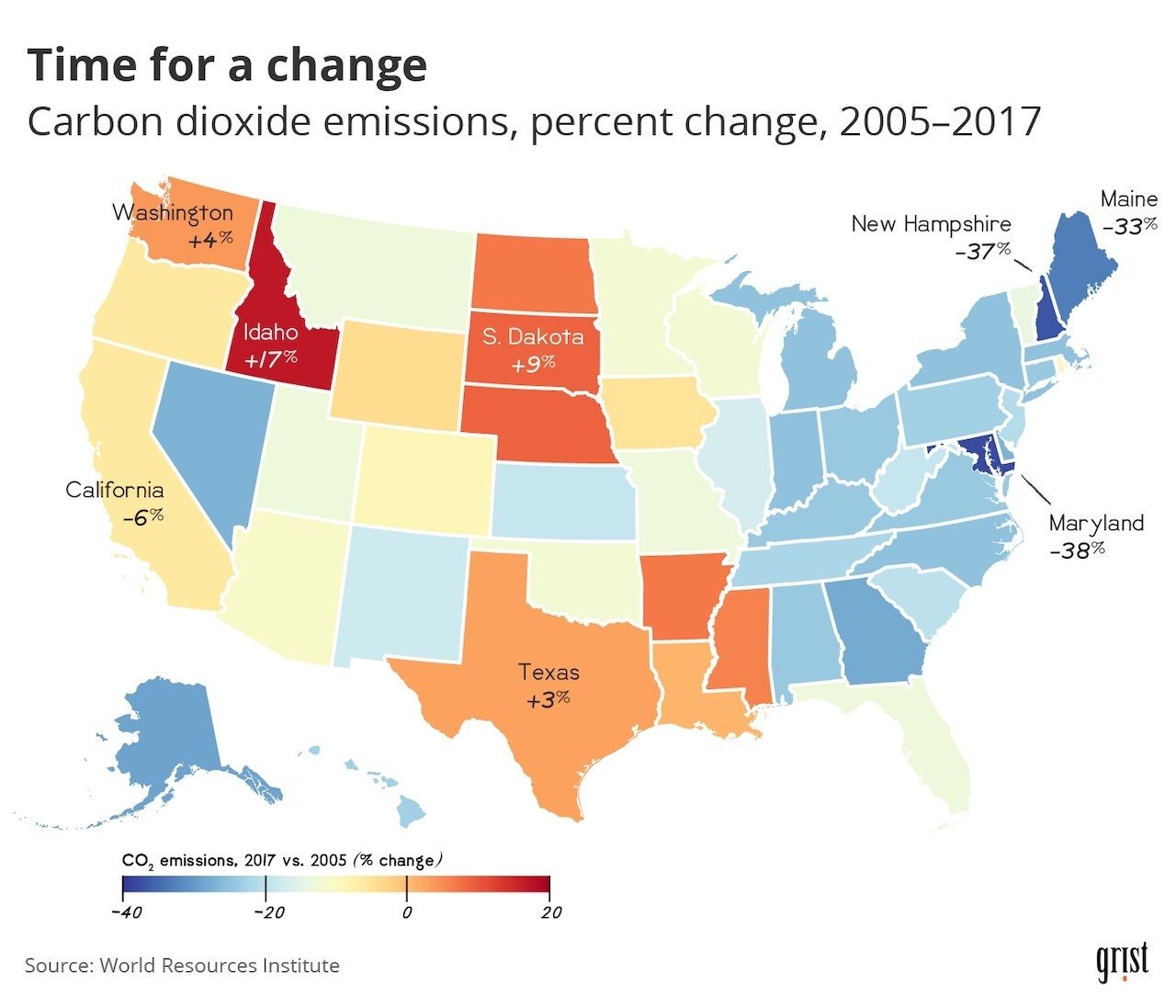 Forty One States Lowered Carbon Emissions Between 2005 And 2017 