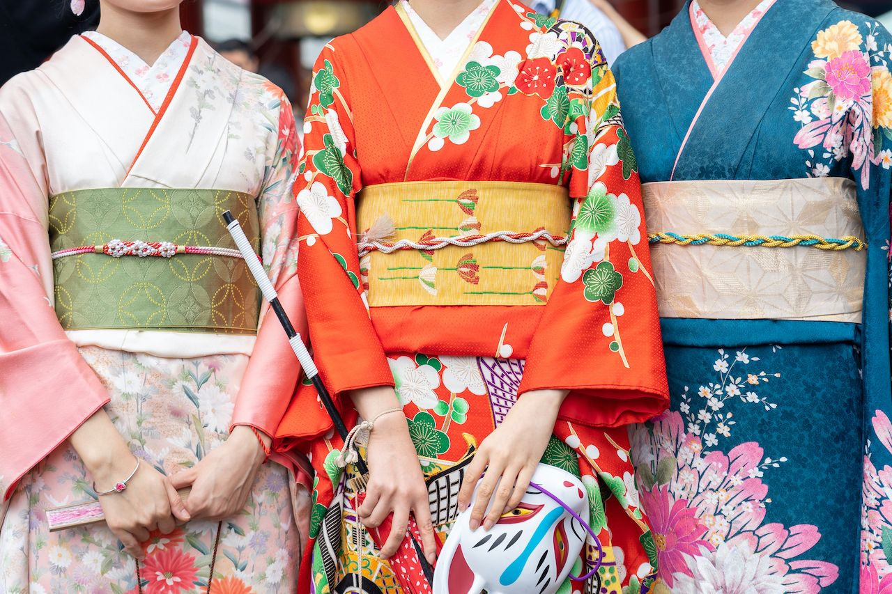 Japanese People In Kimono