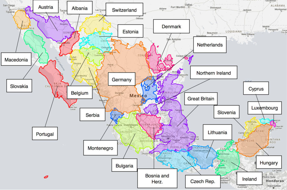 qué tan grande es México comparado con Europa mapas de México que te sorprenderán