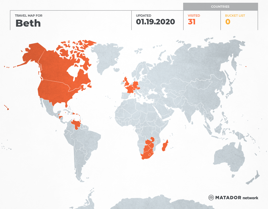 Beth’s Travel Map