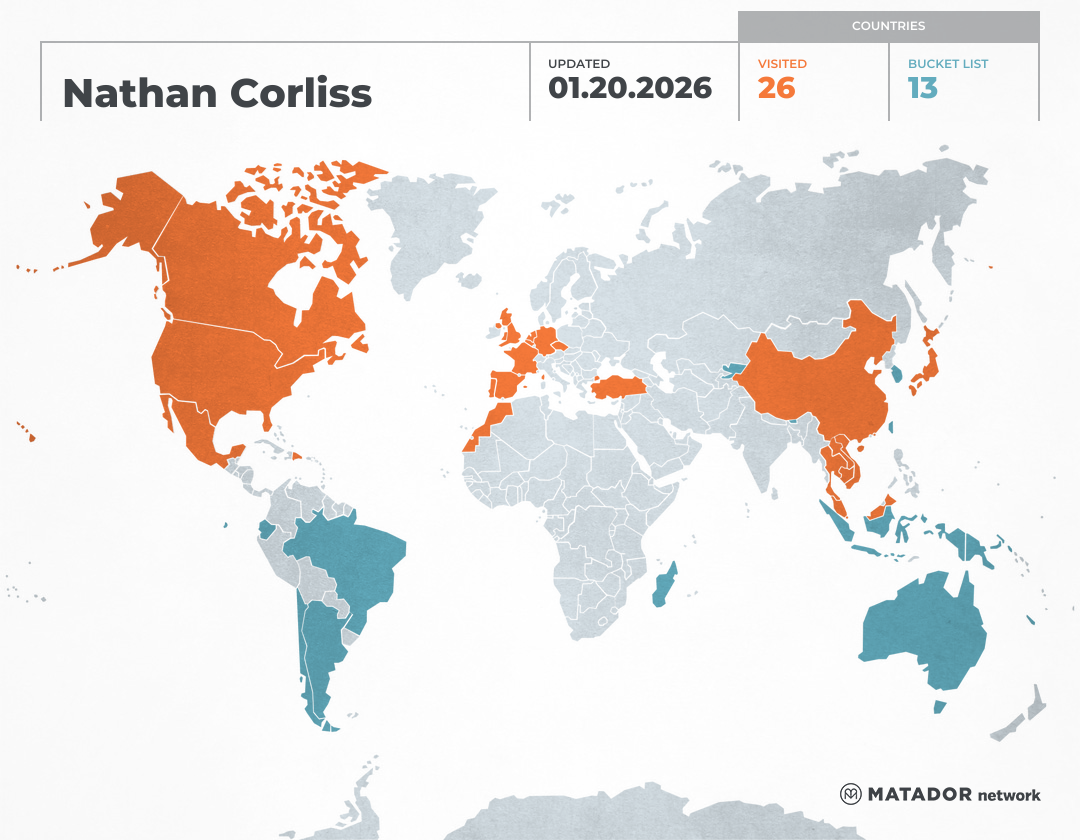 Nathan Corliss’s Travel Map