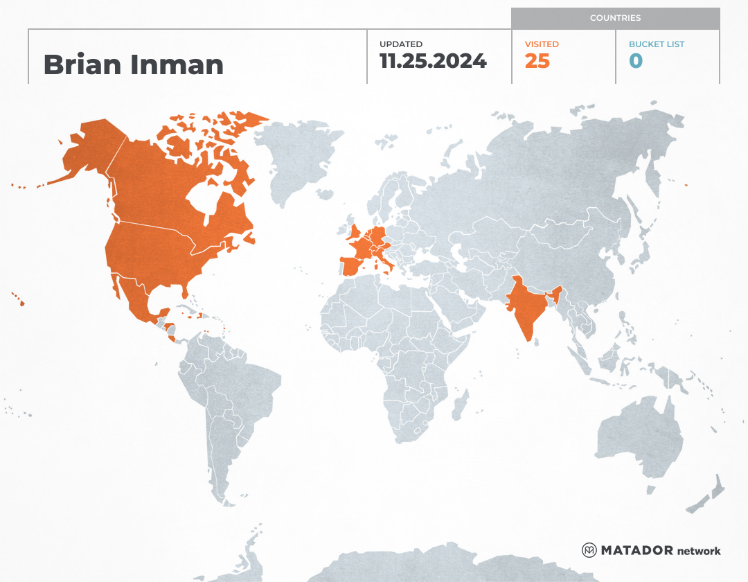 Brian Inman’s Travel Map