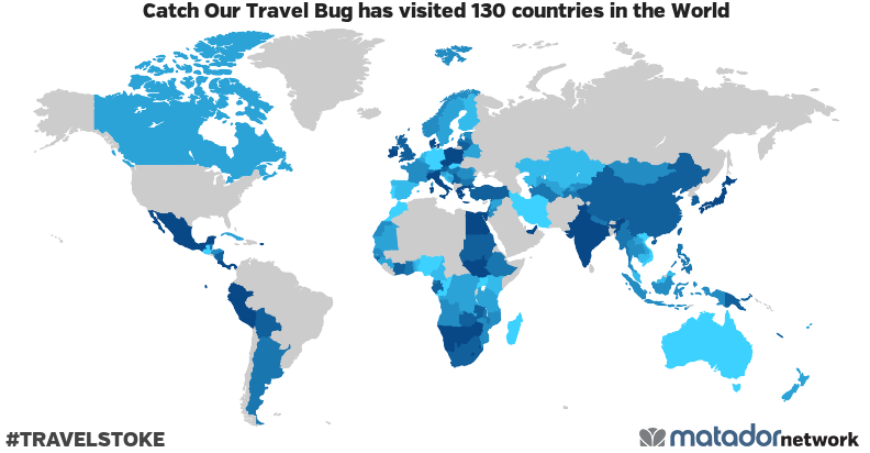 Catch Our Travel Bug’s Travel Map