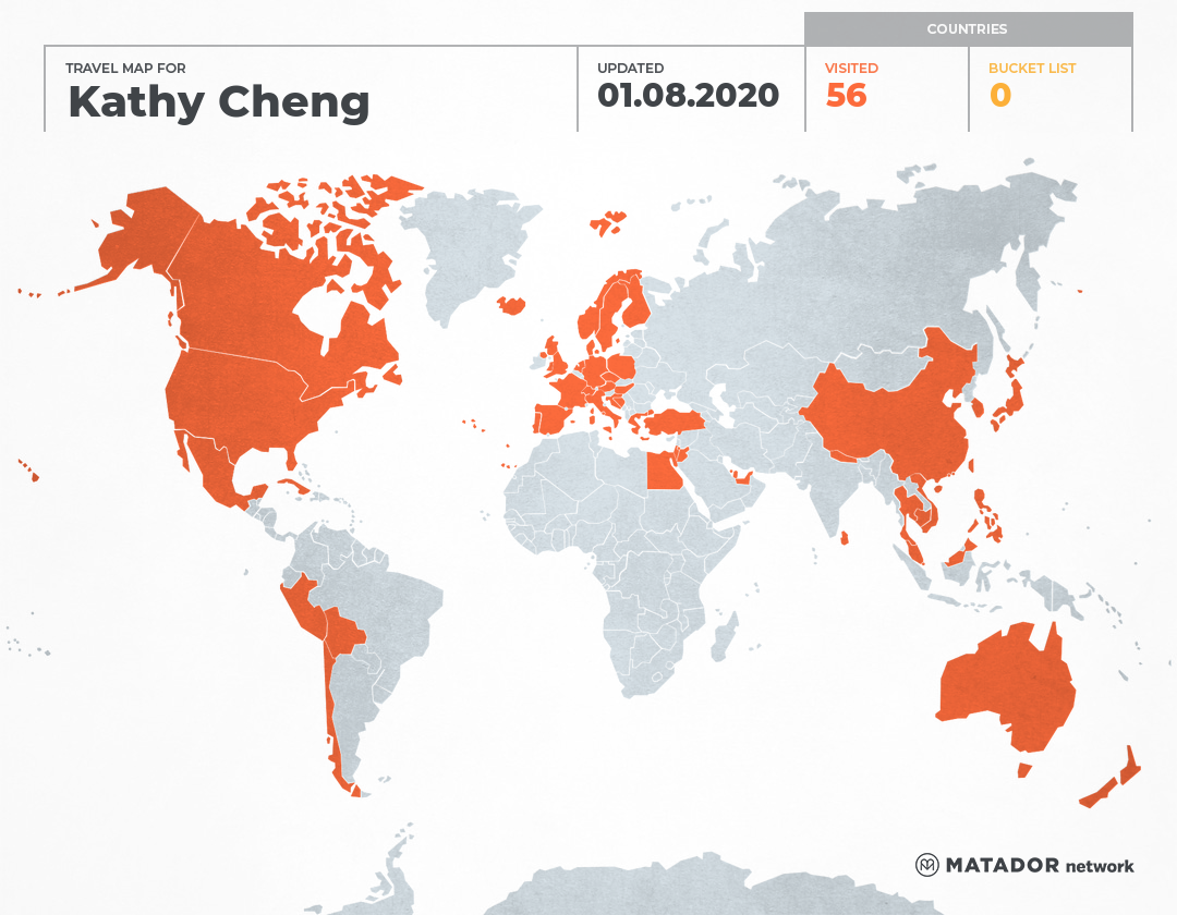 Kathy Cheng’s Travel Map