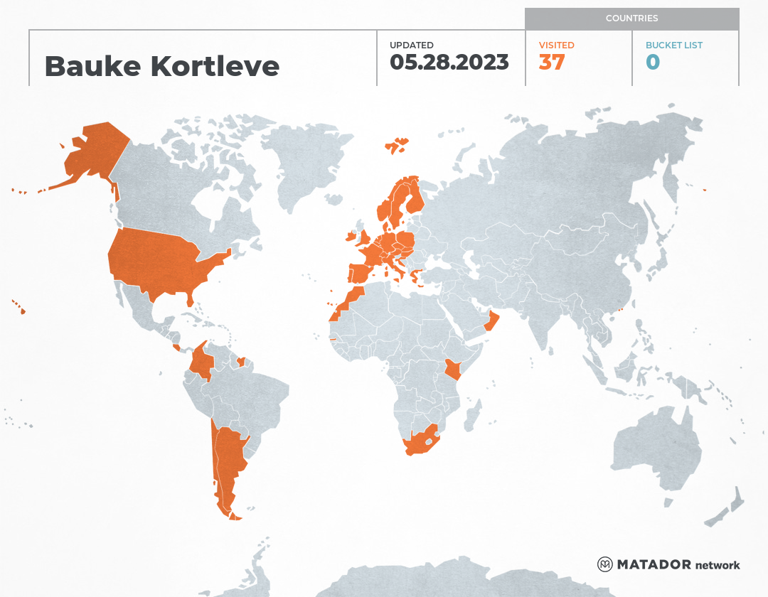 Bauke Kortleve’s Travel Map
