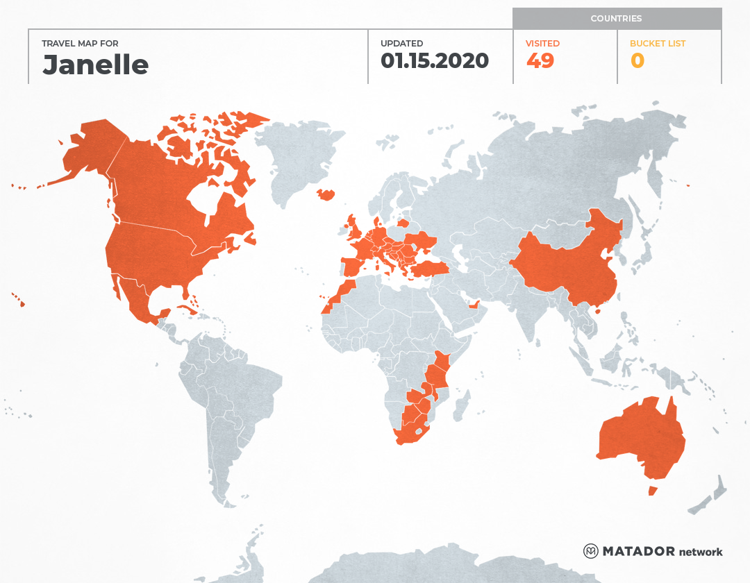 Janelle’s Travel Map