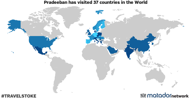 Pradeeban’s Travel Map