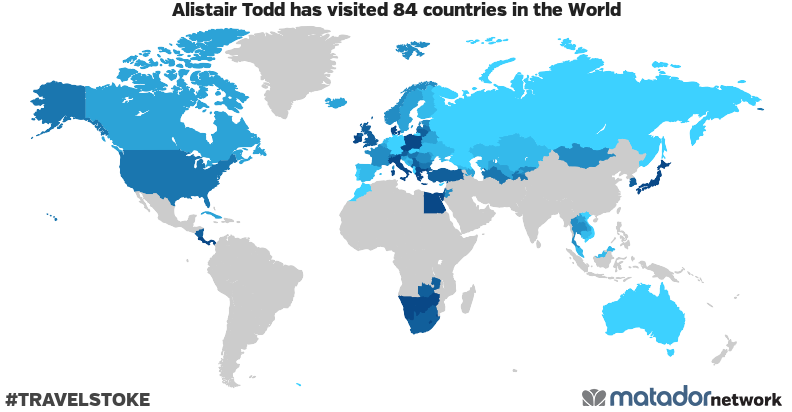 Alistair Todd’s Travel Map