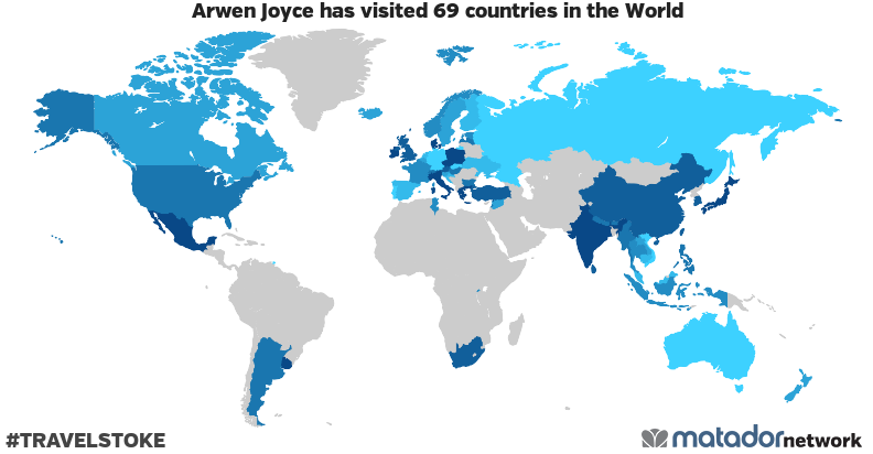 Arwen Joyce’s Travel Map