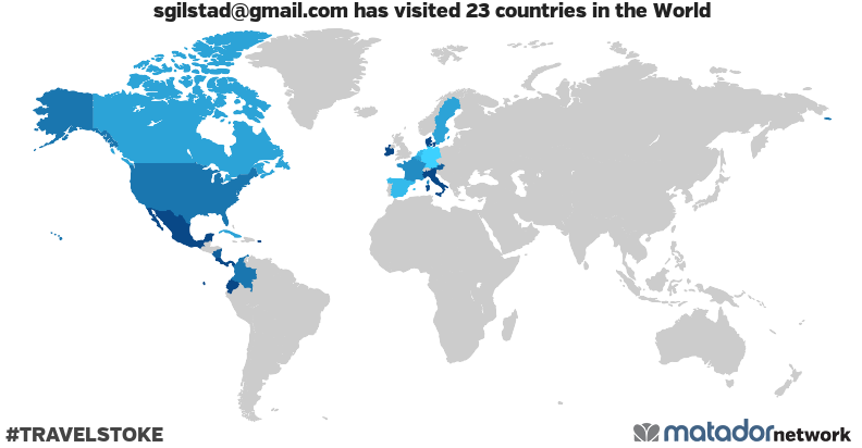 sgilstad@gmail.com’s Travel Map