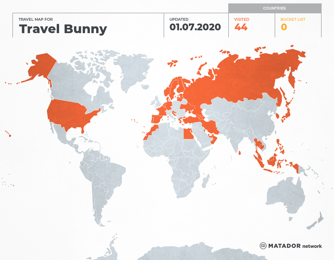 Travel Bunny’s Travel Map